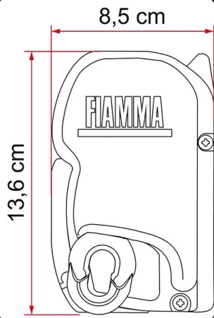 Маркиза Fiamma F45S, 1.9м, настенная, корпус белый, полотно серое